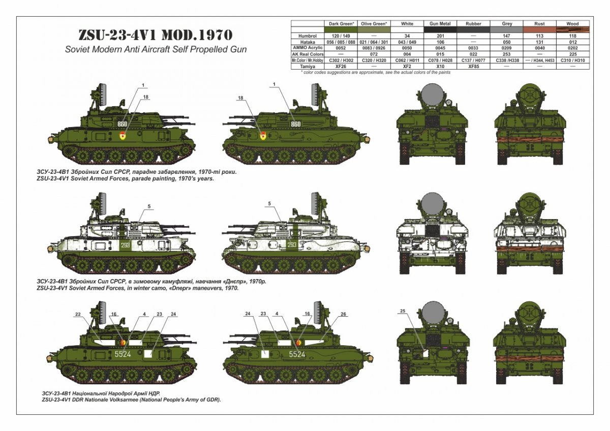 Armory Models 72443 ZSU-23-4V1 Shilka mod.1970 Soviet Modern AA SPG 1/72 – image 19