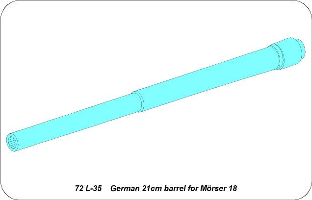 Aber 72L-35 German 21cm barrel for Mörser 18 1/72 – image 5