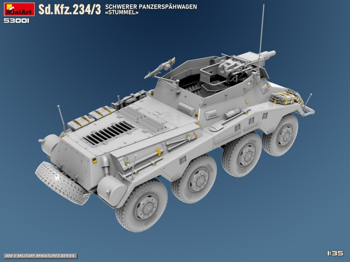 MiniArt 53001 Sd.Kfz.234/3 SCHWERER PANZERSPAHWAGEN STUMMEL 1/35 – zdjęcie 11