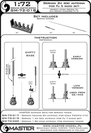 Master GM-72-018 German WWII 2m rod antenna (for Fu 5 radio set) (1pc) 1/72 – zdjęcie 10
