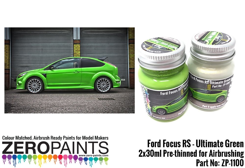 Zero Paints ZP-1100 Ford Focus RS Ultimate Green Paint 2x30ml – image 3