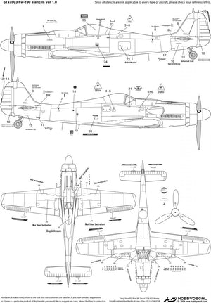 HobbyDecal ST48003V1 Fw-190 Stencils ver 1 1/48 – zdjęcie 2