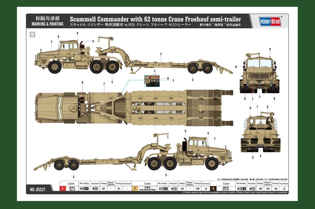 Hobby Boss 85527 Scammell Commander with 62 tonne Crane Fruehauf semi-trailer 1/35 – Bild 5