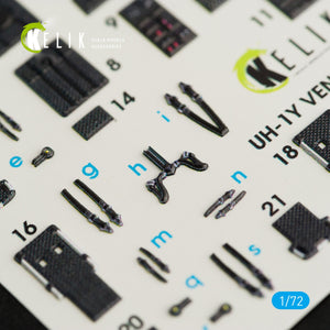 Kelik K72026 UH-1Y "Venom" interior 3D decals for Dream Model kit 1/72