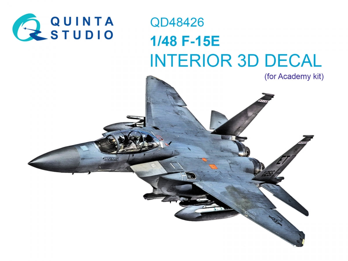 Quinta Studio QD48426 F-15E 3D-Printed colored Interior on decal paper (Academy) 1/48