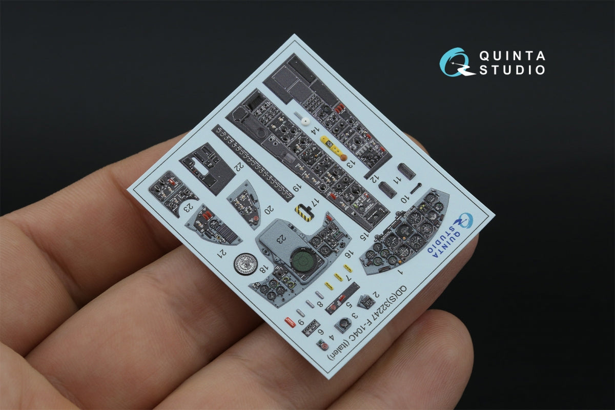 Quinta Studio QDS-32247 F-104C 3D-Printed &amp;amp; coloured Interior on decal paper (Italeri) (Small version) 1/32 – zdjęcie 2