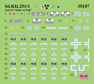 ICM 35107 "Stuka zu Fuss" Sd.Kfz. 251/1 Ausf.B WWII German MLRS 1/35
