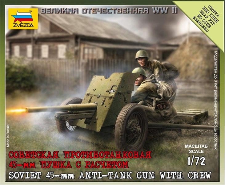 Zvezda 6112 Soviet 45mm AT Gun 1/72