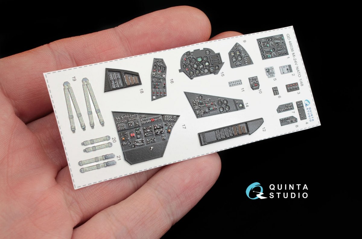 Quinta Studio QD48036 Mi-24V NATO (black panels) 3D-Printed &amp;amp; coloured Interior on decal paper (for Zvezda kit) 1/48 – zdjęcie 2