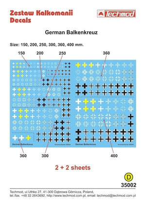 Techmod 35002 German Balkenkreuz 1/35