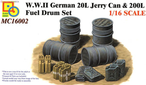 Classy Hobby MC16002 WWII German 20L Jerry Can &amp;amp; 200L Fuel Drum Set 1/16