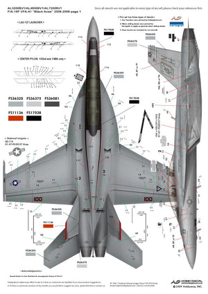HobbyDecal AL48009V1 F/A-18F Black Aces 2008-2009 1/48 – zdjęcie 4