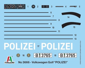 Italeri 3666 VW Golf Polizei 1/24 – zdjęcie 3