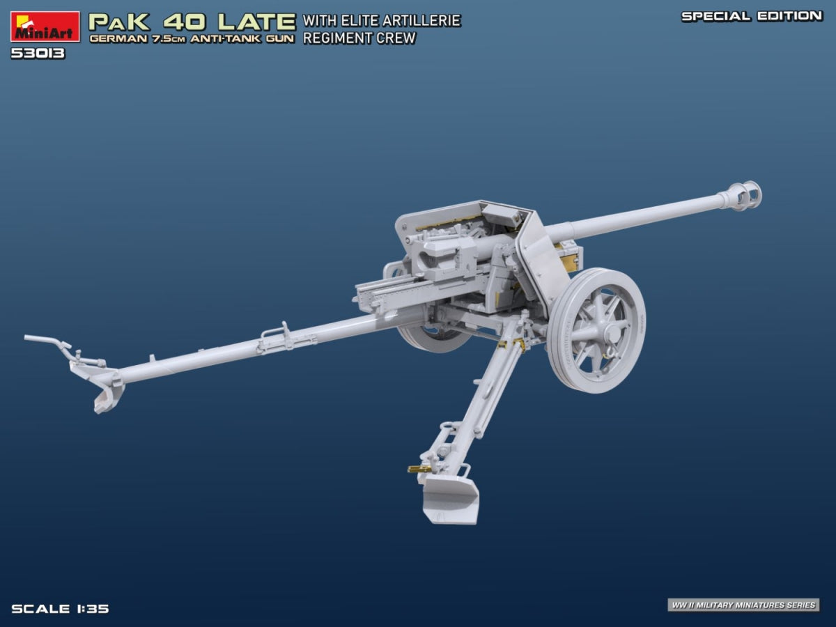 Mini Art 53013 German 7.5cm PaK 40 Late w/Elite Artillerie Regiment Crew. Special Edition 1/35
