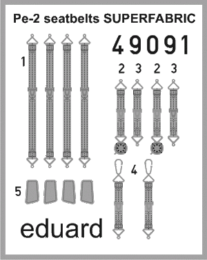 Eduard 49092 Pe-2 seatbelts FABRIC 1/48 ZVEZDA