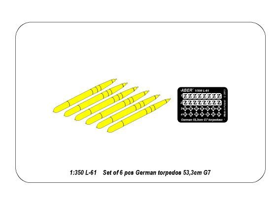 Aber 350L-61 Ensemble de 6 torpilles allemandes 53,3 cm G7 (1/350) – image 4