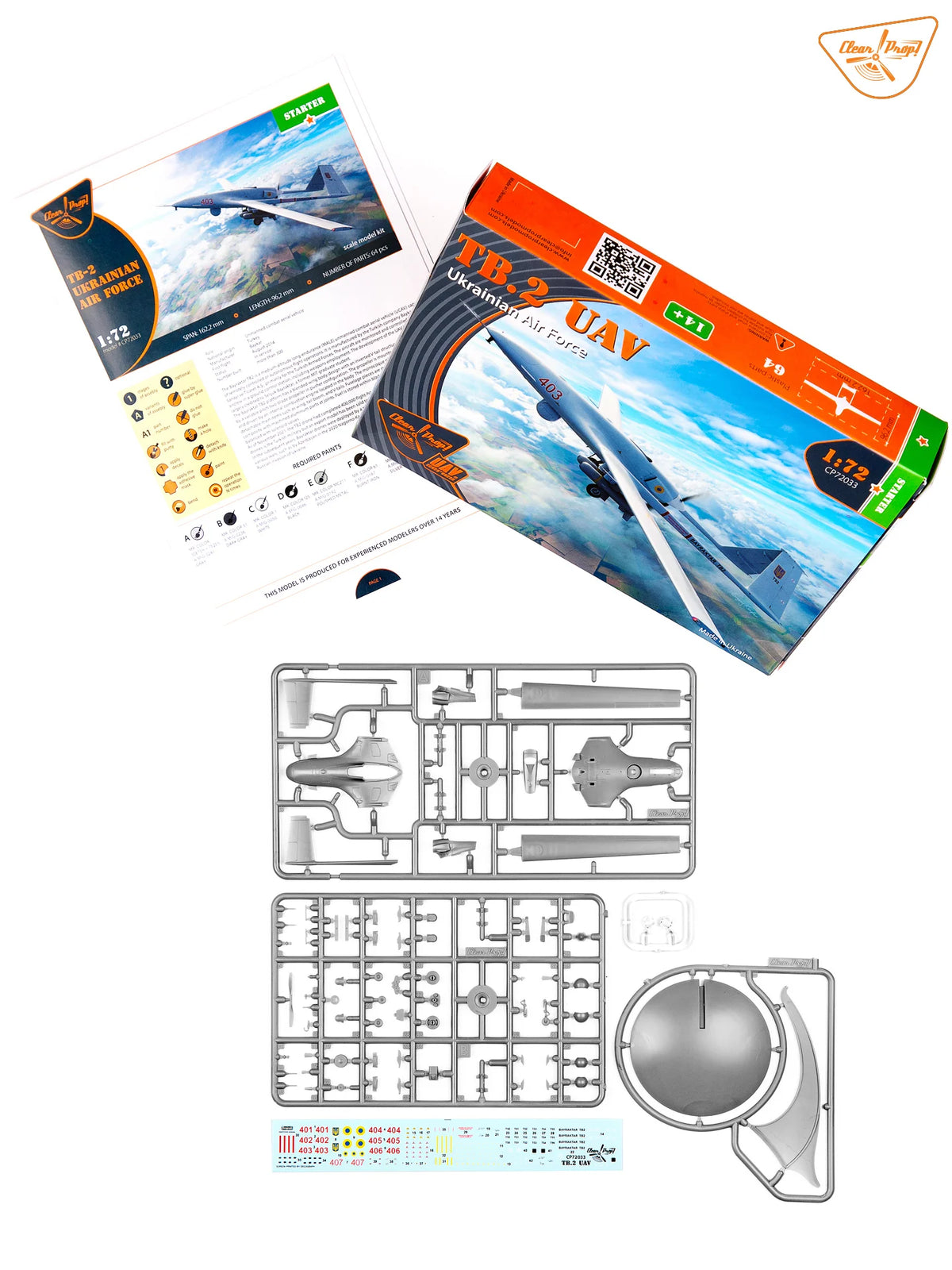 Clear Prop! CP72033 TB.2 UAV Ukrainian Air Force 1/72 – obrázek 3