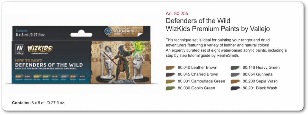 Vallejo 80255 Wizkids Defenders of the Wild Set 8x8ml – zdjęcie 2