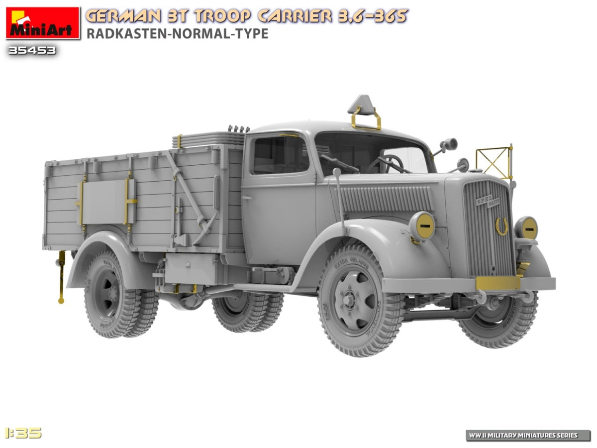 Miniart 35453 German 3t Troop Carrier 3.6-36S Radkasten-Normal-Type 1/35 – zdjęcie 9