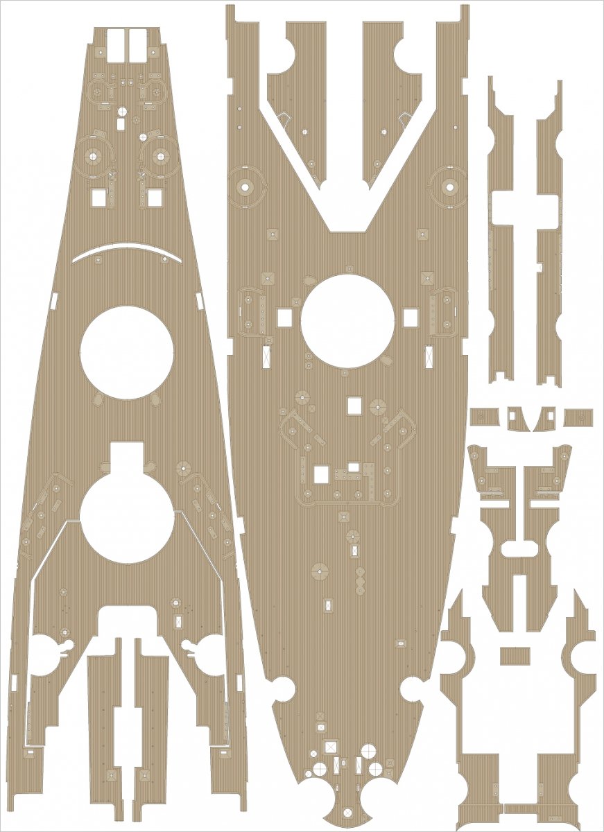 Pontos 20002WD1 USS BB-63 Missouri 1945 Wooden Deck set (Teak Tone) 1/200 – zdjęcie 2