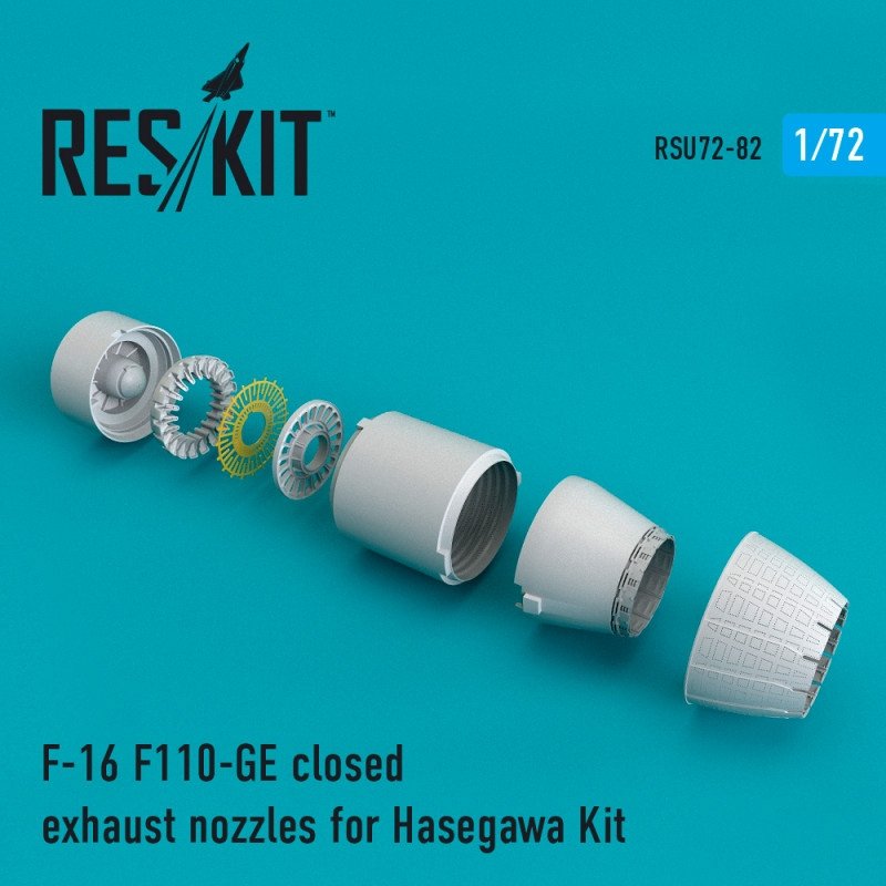 RESKIT RSU72-0082 Buses d'échappement fermées pour F-16 F110-GE (Hasegawa 1/72)