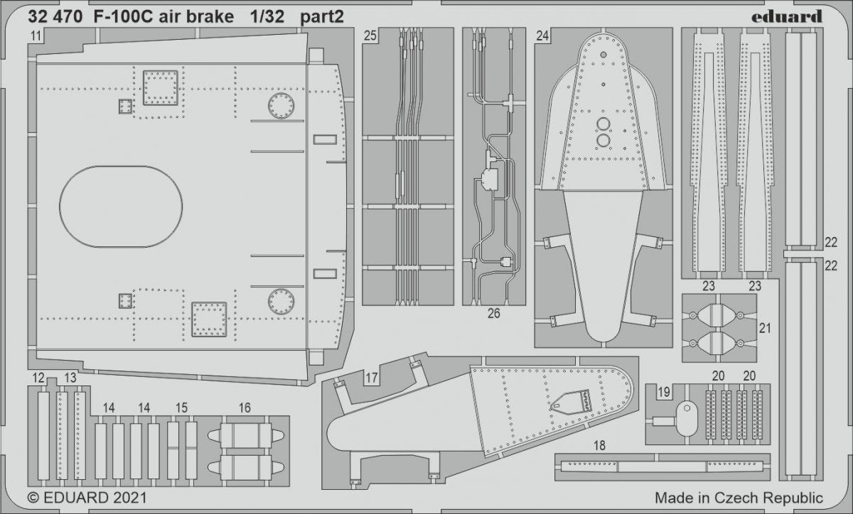 Eduard 32470 F-100C air brake TRUMPETER 1/32 – image 2