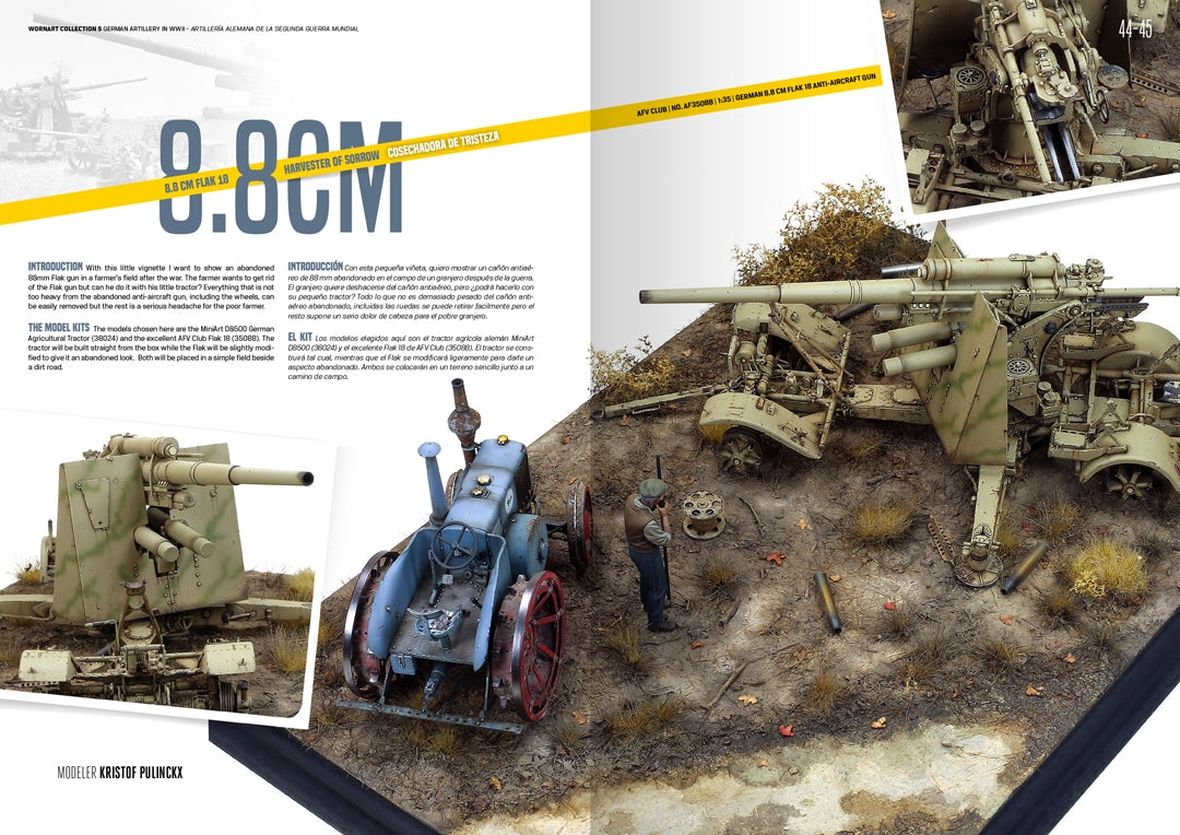 AK Interactive AK4907 WORN ART COLLECTION ISSUE 05 – GERMAN ARTILLERY - Bilingual English/Spanish – zdjęcie 6