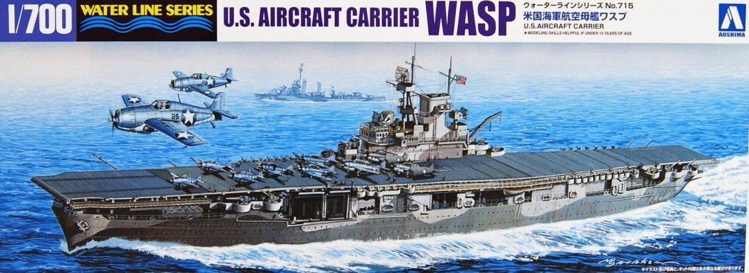 Aoshima 01034 Porte-avions américain Wasp Série Water Line n° 715 1/700