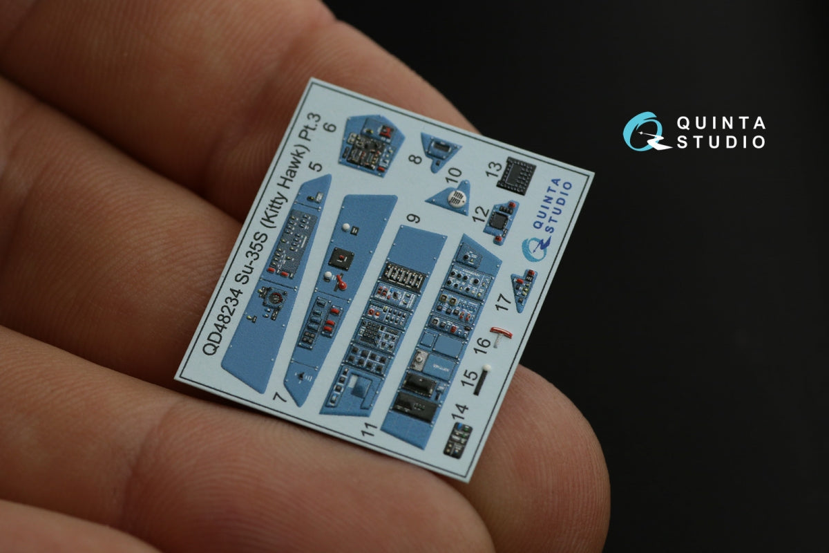Quinta Studio QD48234 Su-35S 3D-Printed &amp;amp; colored Interior on decal paper (KittyHawk) 1/48 – image 11