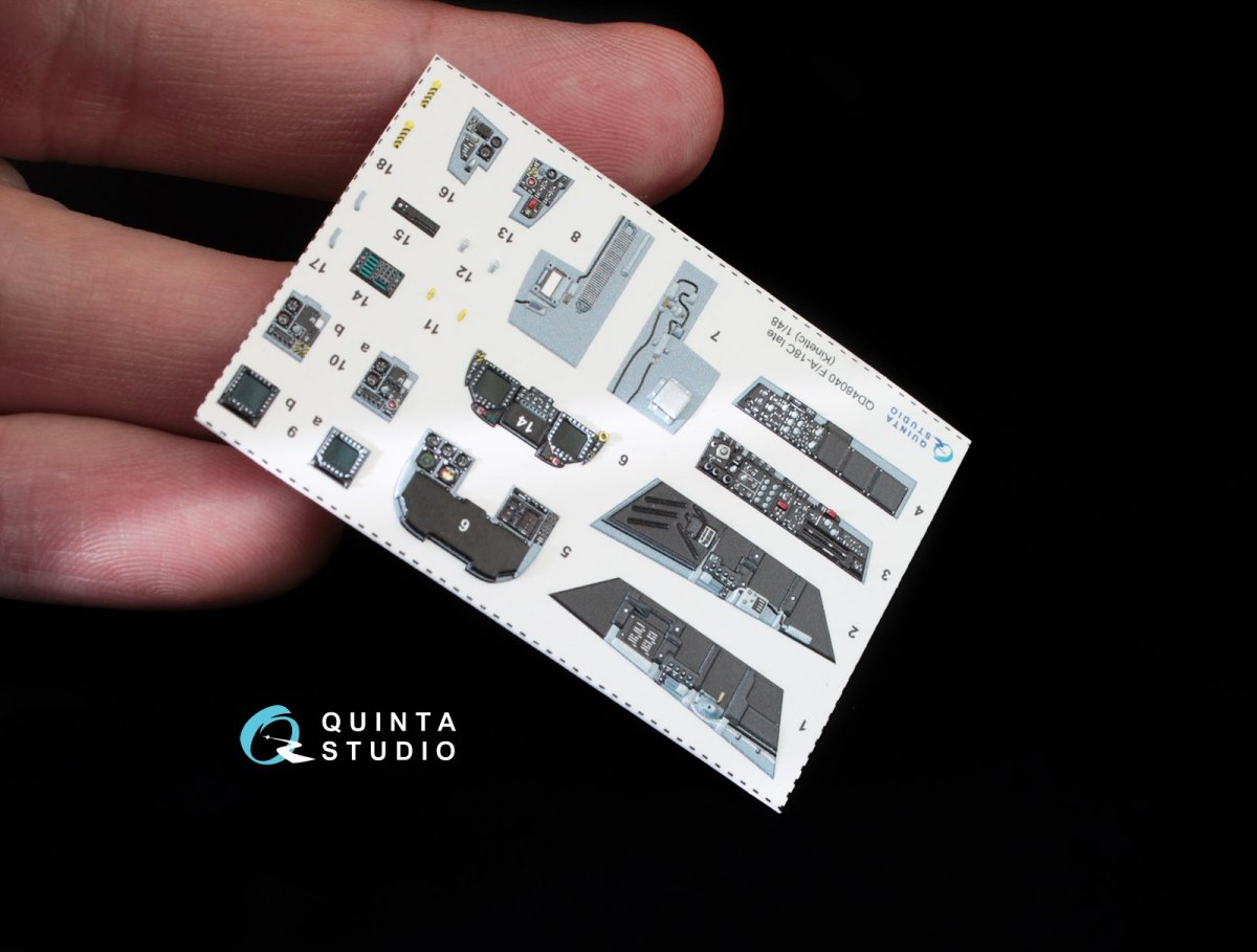 Quinta Studio QD48040 F/A-18С (late) 3D-Printed &amp;amp; coloured Interior on decal paper (for Kinetic) 1/48 – zdjęcie 8