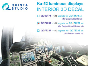 Quinta Studio QD72231 Ka-52 luminous displays upgrade for QD+72229 set only (Dream Model/Quinta) 1/72