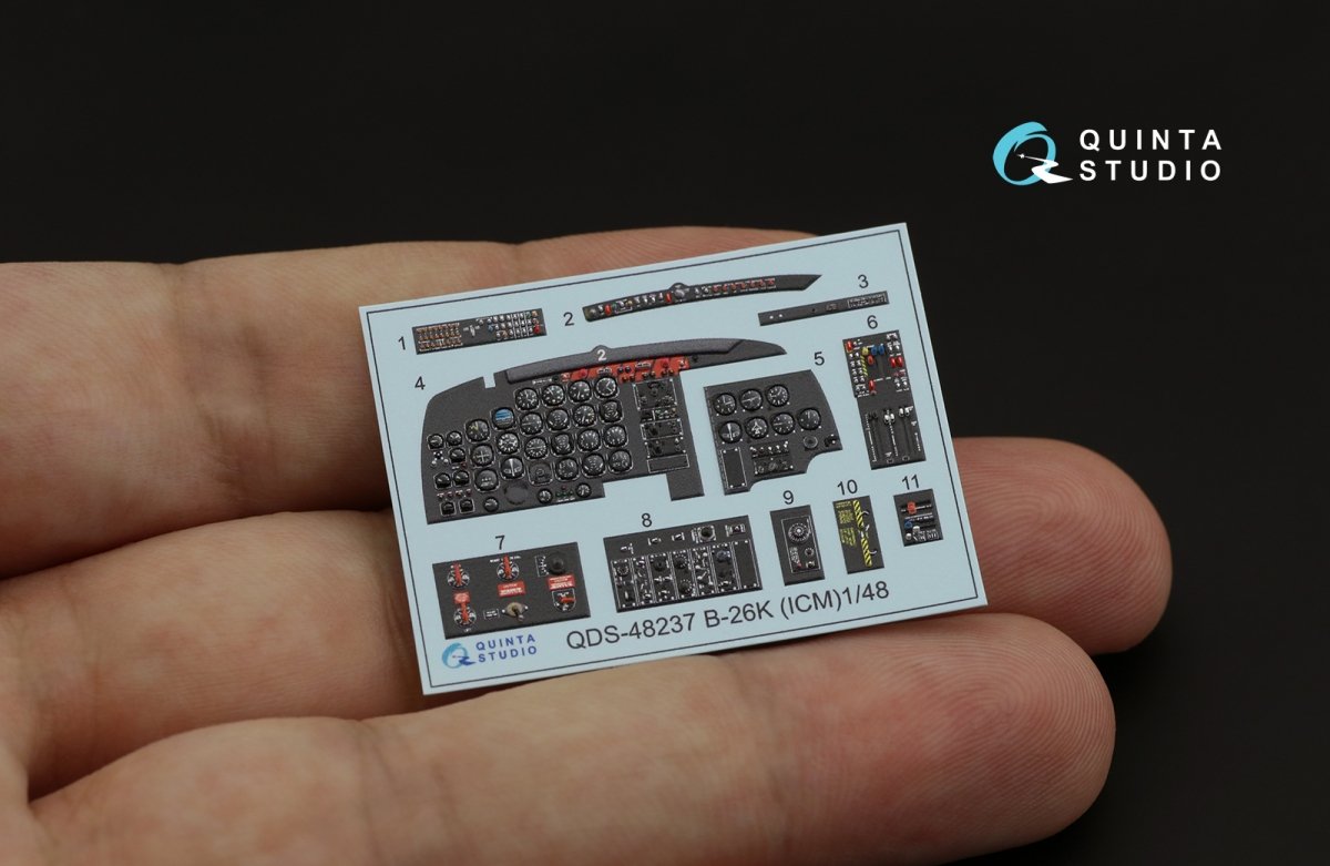 Quinta Studio QDS-48237 B-26K 3D-Printed &amp;amp; coloured Interior on decal paper (ICM) (Small version) 1/48 – zdjęcie 2