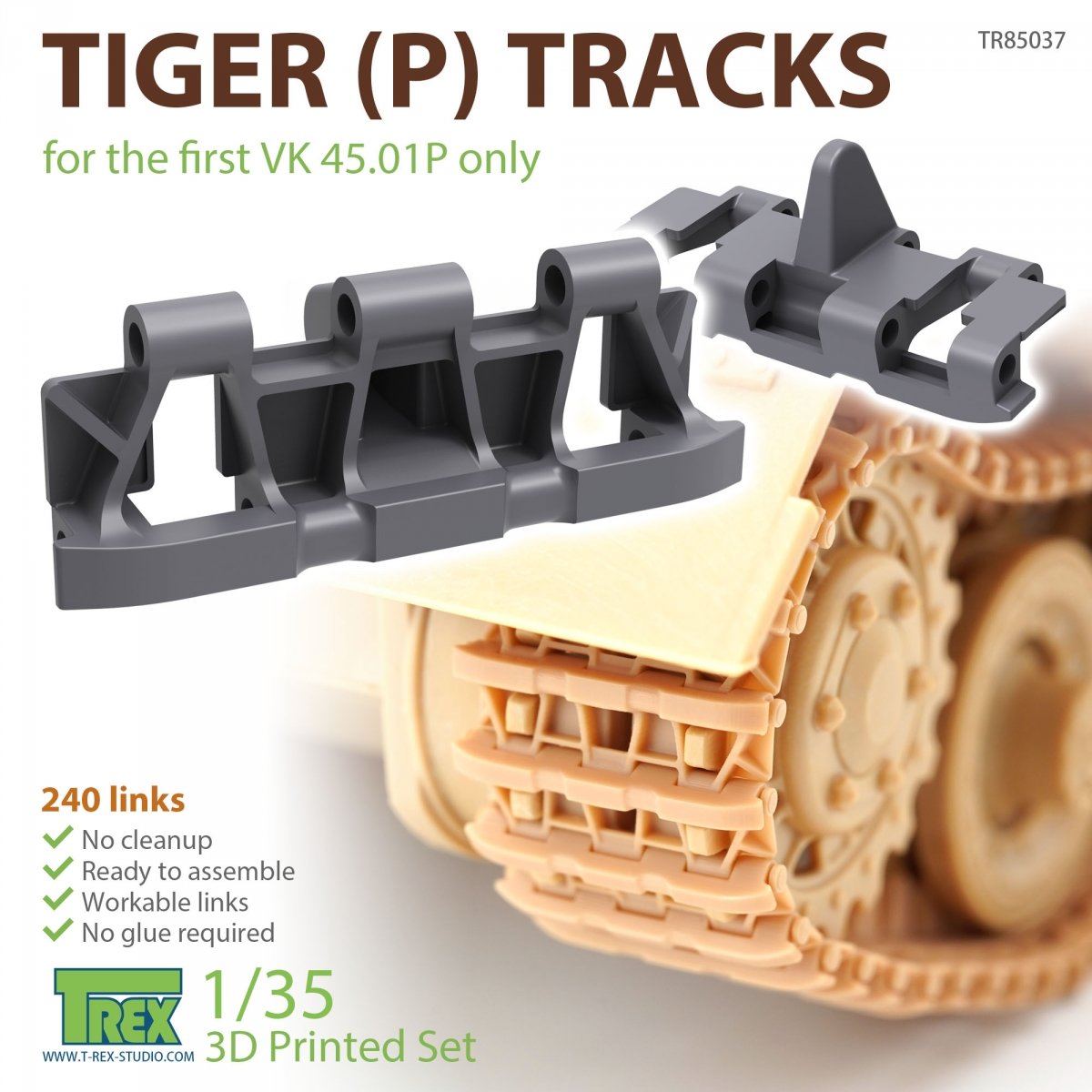T-Rex Studio TR85037 Tiger(P) Pistes pour le premier VK 45.01P Seulement 1/35