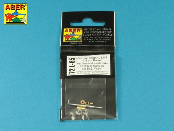 Aber 72L-65 German StuK.40 L/48 7.5 cm Bartel with middle model muzzle brake for StuG. III Ausf.G late &amp;amp; StuG. IV - early (1/72) – image 7