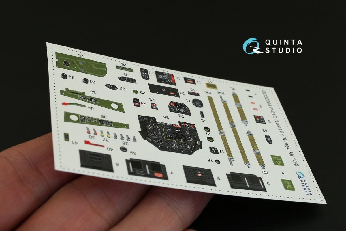 Quinta Studio QD32004 P-51D (Late) 3D-Printed &amp;amp; coloured Interior on decal paper (for Tamiya kit) 1/32 – zdjęcie 5