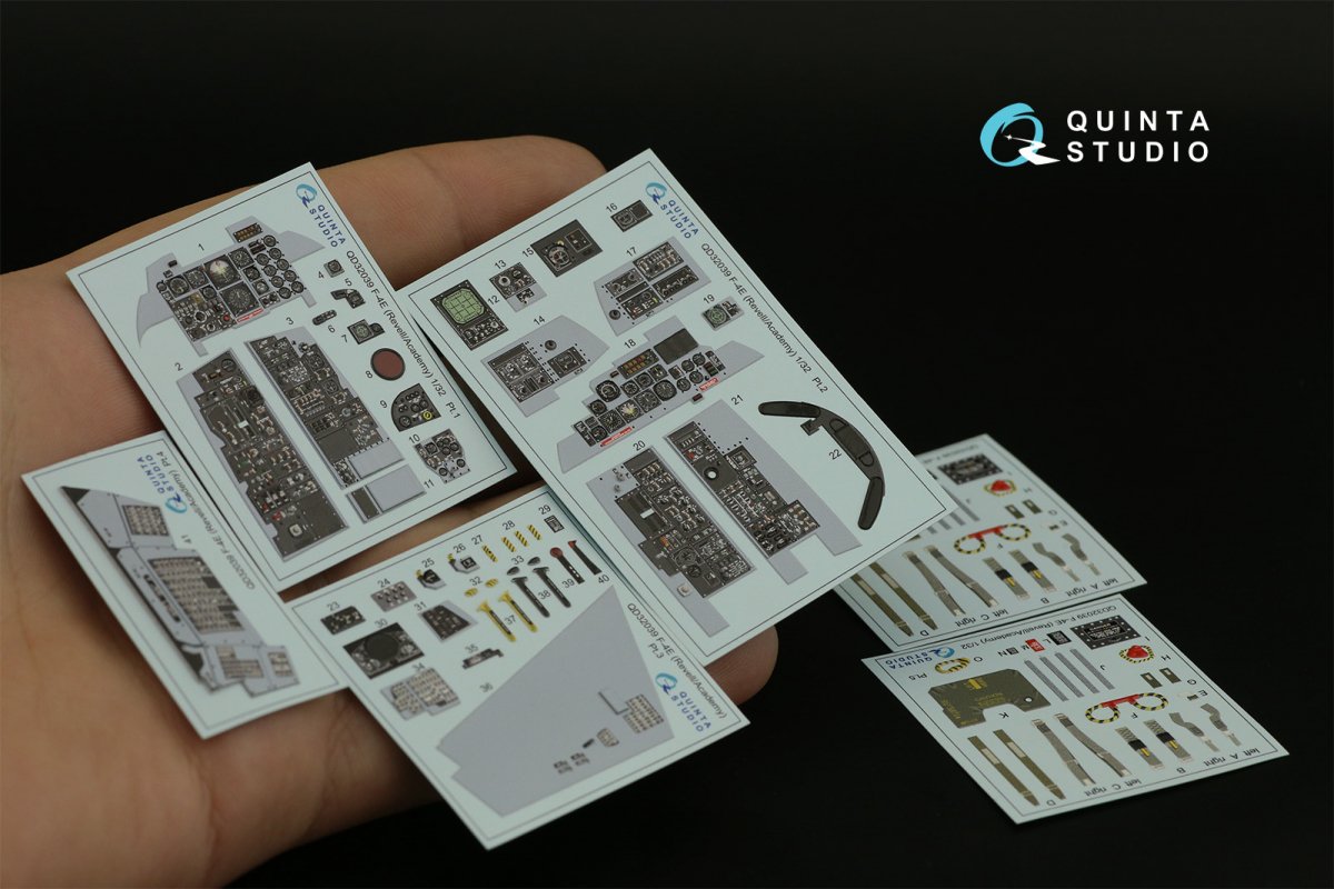 Quinta Studio QD32039 F-4E 3D-Printed &amp;amp; colored Interior on decal paper (Revell) 1/32 – image 7