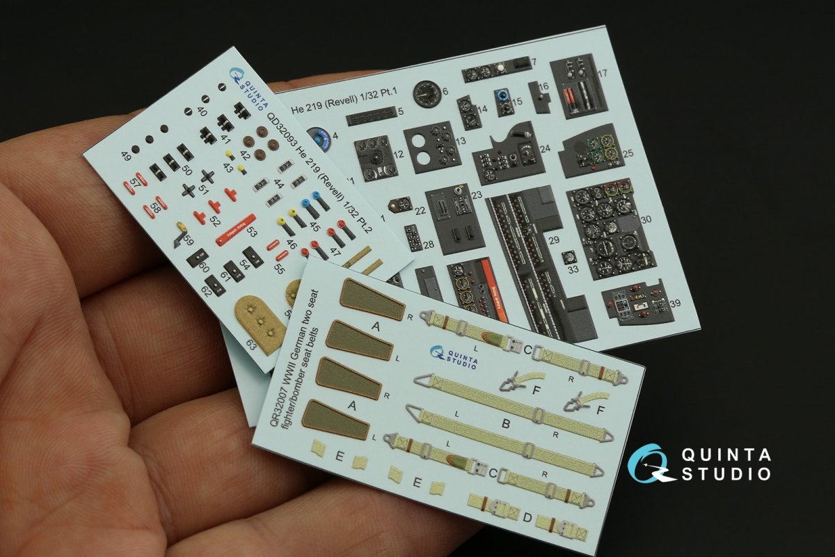 Quinta Studio QD32093 He 219 3D-Printed &amp;amp; coloured Interior on decal paper ( Revell ) 1/32 – zdjęcie 13