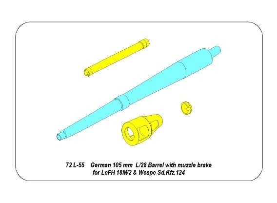 Aber 72L-55 German 105mm barrel for LeFH 18 “Wespe” 1/72 – image 3