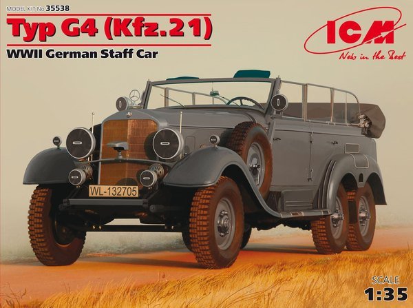 ICM 35538 ​​Type G4 (Kfz.21) Voiture d'état-major allemande de la Seconde Guerre mondiale (1/35)