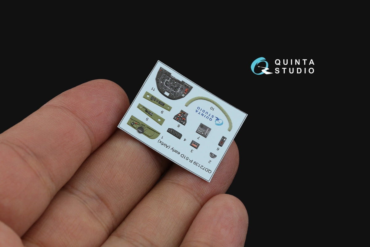 Quinta Studio QD72139 P-51D early 3D-Printed coloured Interior on decal paper (Airfix) 1/72 – zdjęcie 6