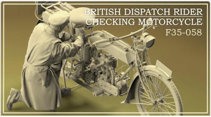Copper State Models F35-058 British dispatch rider Checking motorcycle ( Motorcycle not included) 1/35