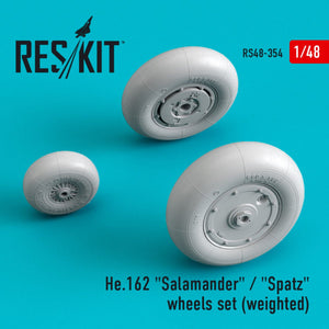 RESKIT RS48-0354 HE.162 &amp;quot;SALAMANDER&amp;quot; / &amp;quot;SPATZ&amp;quot; WHEELS SET (WEIGHTED) 1/48