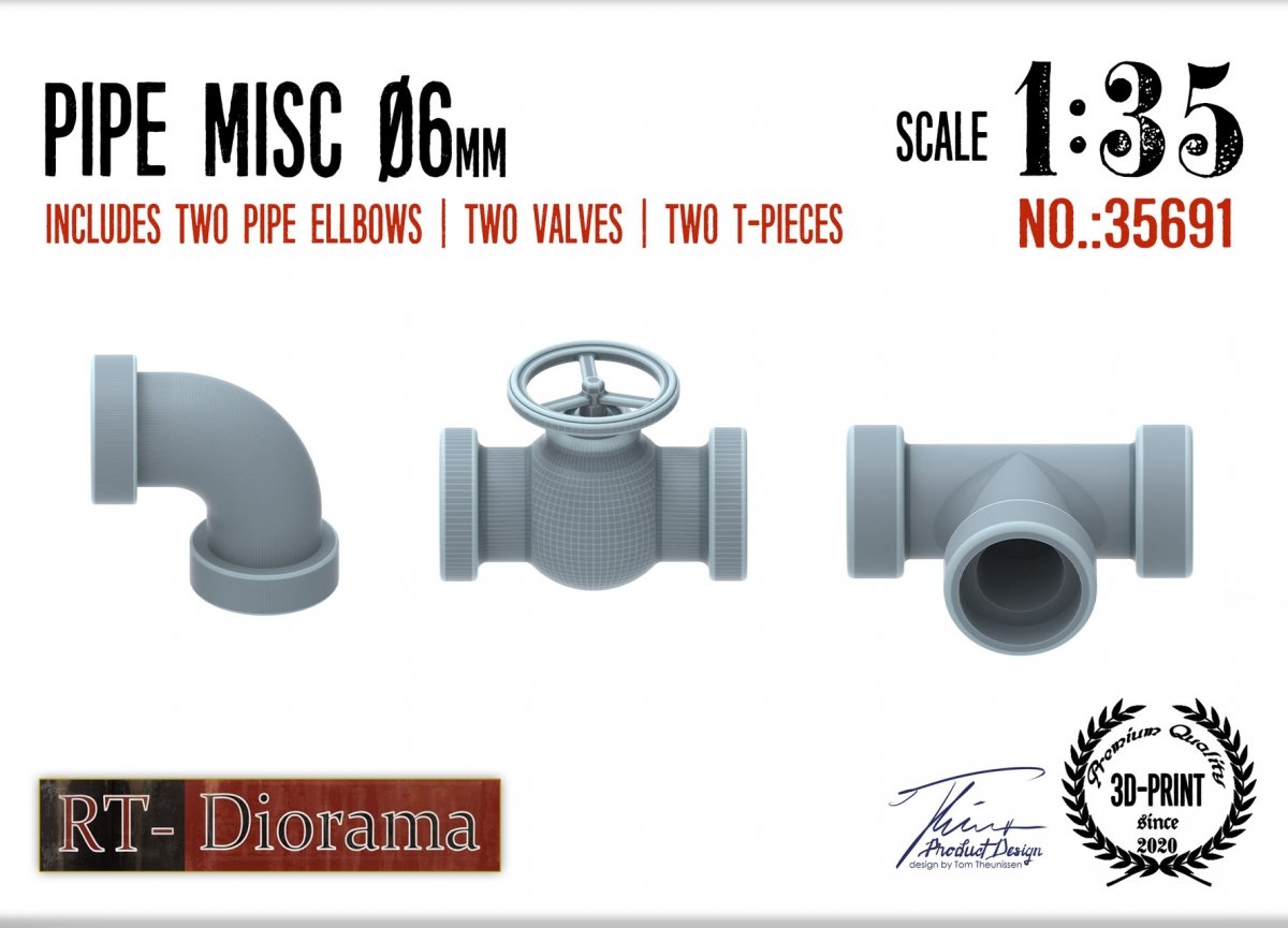 RT-Diorama 35691 Pipe Misc. 6mm 1/35 – zdjęcie 2