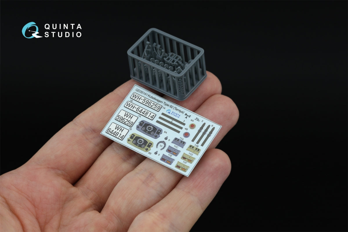 Quinta Studio QD+35141 Kubelwagen Type 82 3D-Printed &amp;amp; coloured Interior on decal paper (Tamiya) (with 3D-printed resin parts) 1/35 – zdjęcie 5
