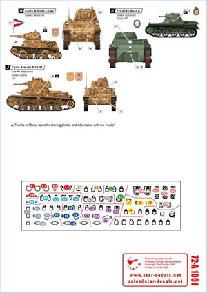 Star Decals 72-A1051 Balkan WW2 # 1. Croatia in WW2. Ustache/Ustacha tanks 1/72 – zdjęcie 2