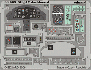 Eduard 33009 MiG-17 dashboard TRUMPETER1/32