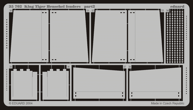 Eduard 35702 King Tiger Henschel fenders 1/35 Dragon