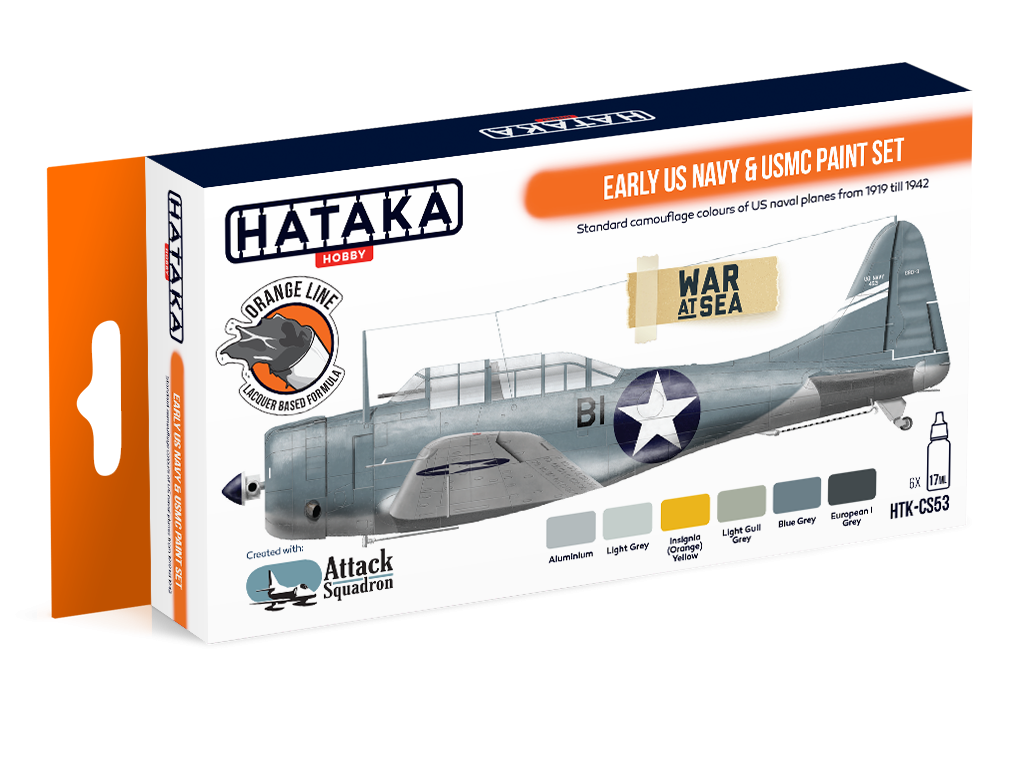 Hataka HTK-CS53 Early US Navy &amp;amp; USMC paint set 6x17ml