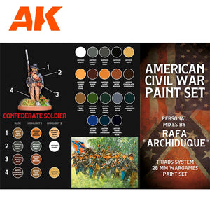 AK Interactive AK11764 SIGNATURE SET – RAFA “ARCHIDUQUE” – SPECIAL 28MM AMERICAN CIVIL WAR PAINT SET 18x17 ml – zdjęcie 6