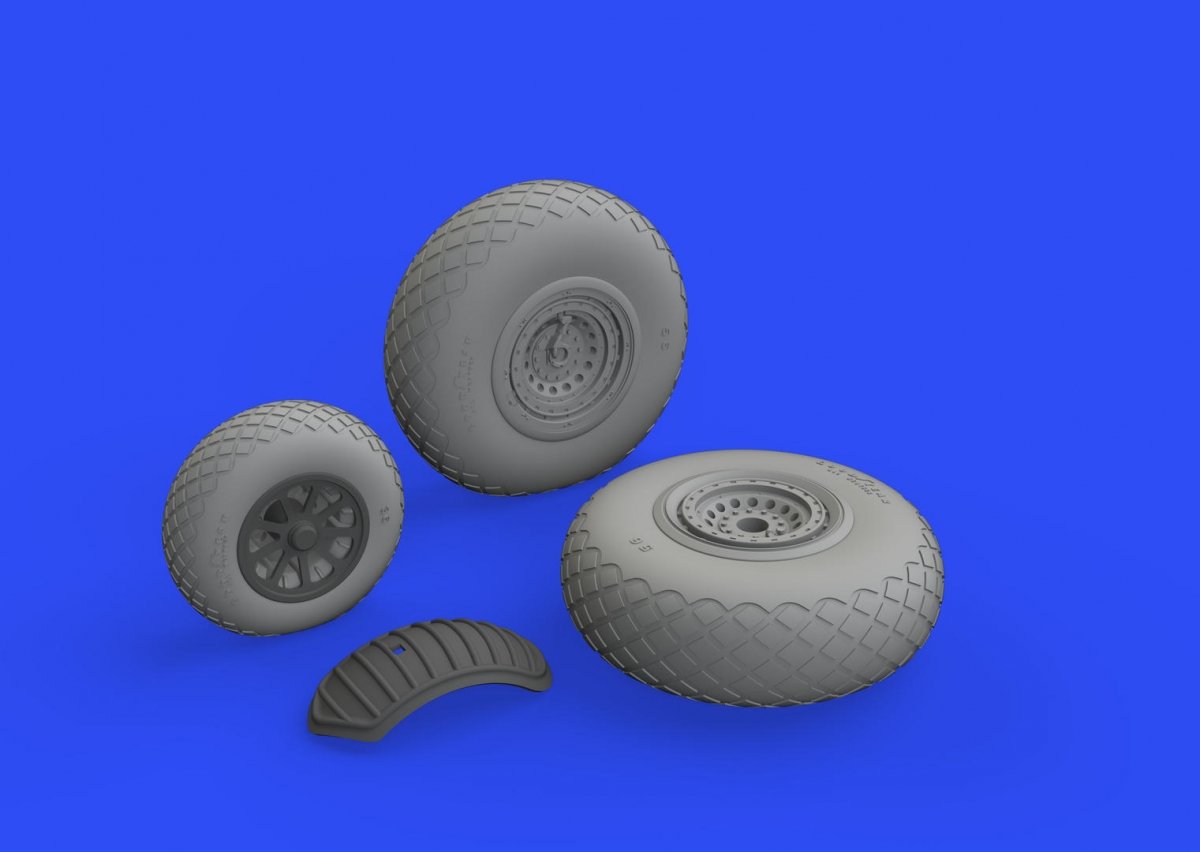 Eduard 632149 B-24 wheels (9spoke front wheel) 1/32 HOBBY BOSS – image 2